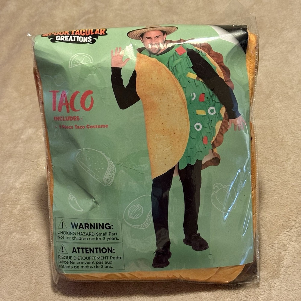NEW Spooktacular Creations Men's Adult Large Taco Halloween Costume
